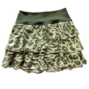 Maggie Printed Ruffle Tennis Mini Skirt Size XS